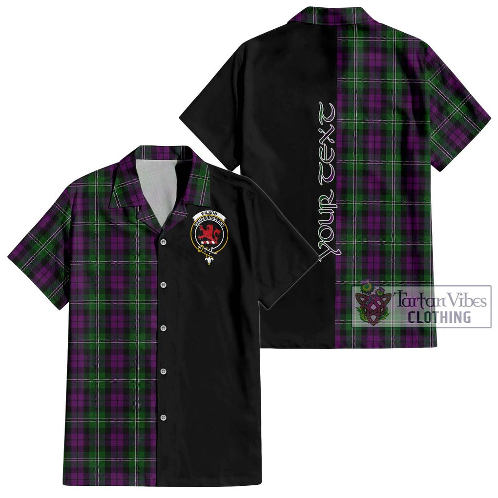 Wilson Tartan Short Sleeve Button Shirt with Family Crest and Half Of Me Style Kid - Tartanvibesclothing Shop