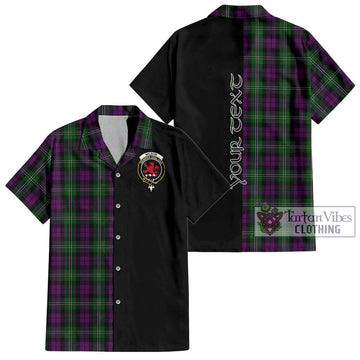 Wilson Tartan Short Sleeve Button Shirt with Family Crest and Half Of Me Style