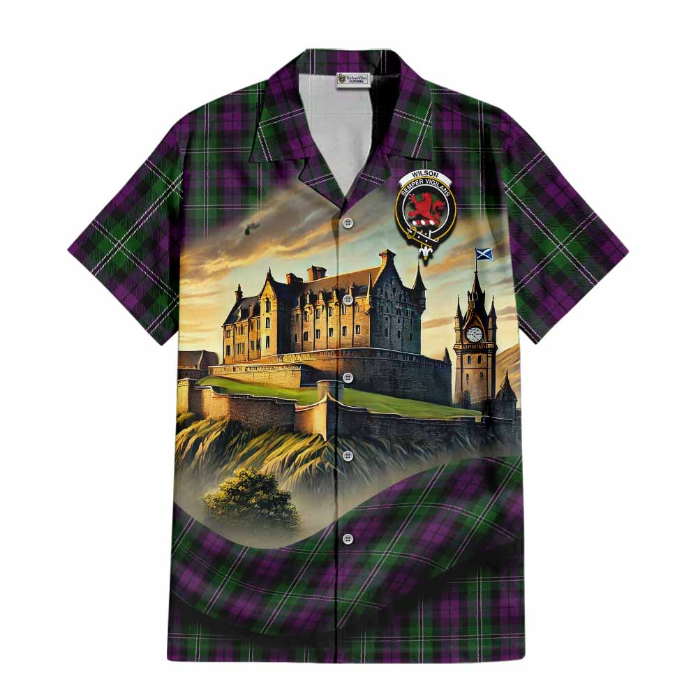 Wilson Tartan Family Crest Hawaiian Shirt with Scottish Ancient Castle Style Kid - Tartan Vibes Clothing
