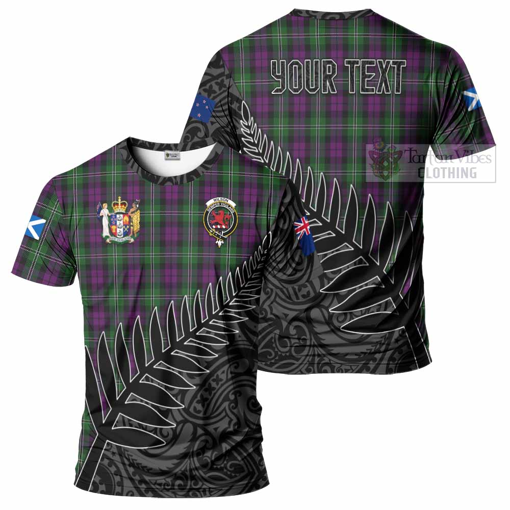 Tartan Vibes Clothing Wilson Crest Tartan T-Shirt with New Zealand Silver Fern Half Style