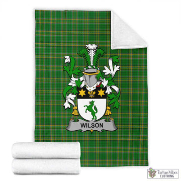 Wilson Irish Clan Tartan Blanket with Coat of Arms