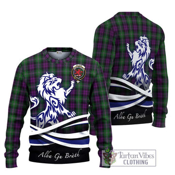 Wilson Tartan Ugly Sweater with Alba Gu Brath Regal Lion Emblem