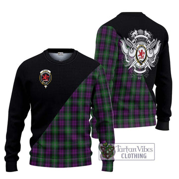 Wilson Tartan Ugly Sweater with Family Crest and Military Logo Style