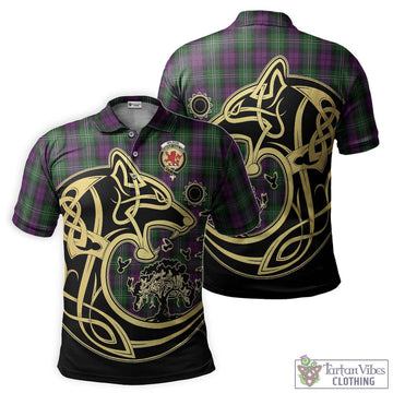 Wilson Tartan Polo Shirt with Family Crest Celtic Wolf Style Kid - Tartan Vibes Clothing