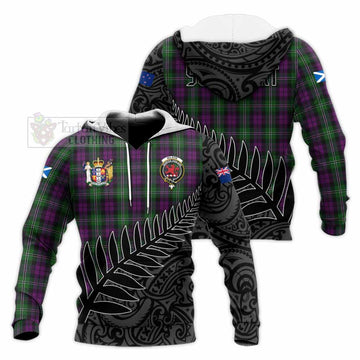 Wilson Crest Tartan Knitted Hoodie with New Zealand Silver Fern Half Style