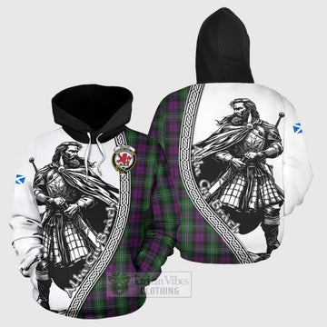 Wilson Tartan Clan Crest Hoodie with Highlander Warrior Celtic Style