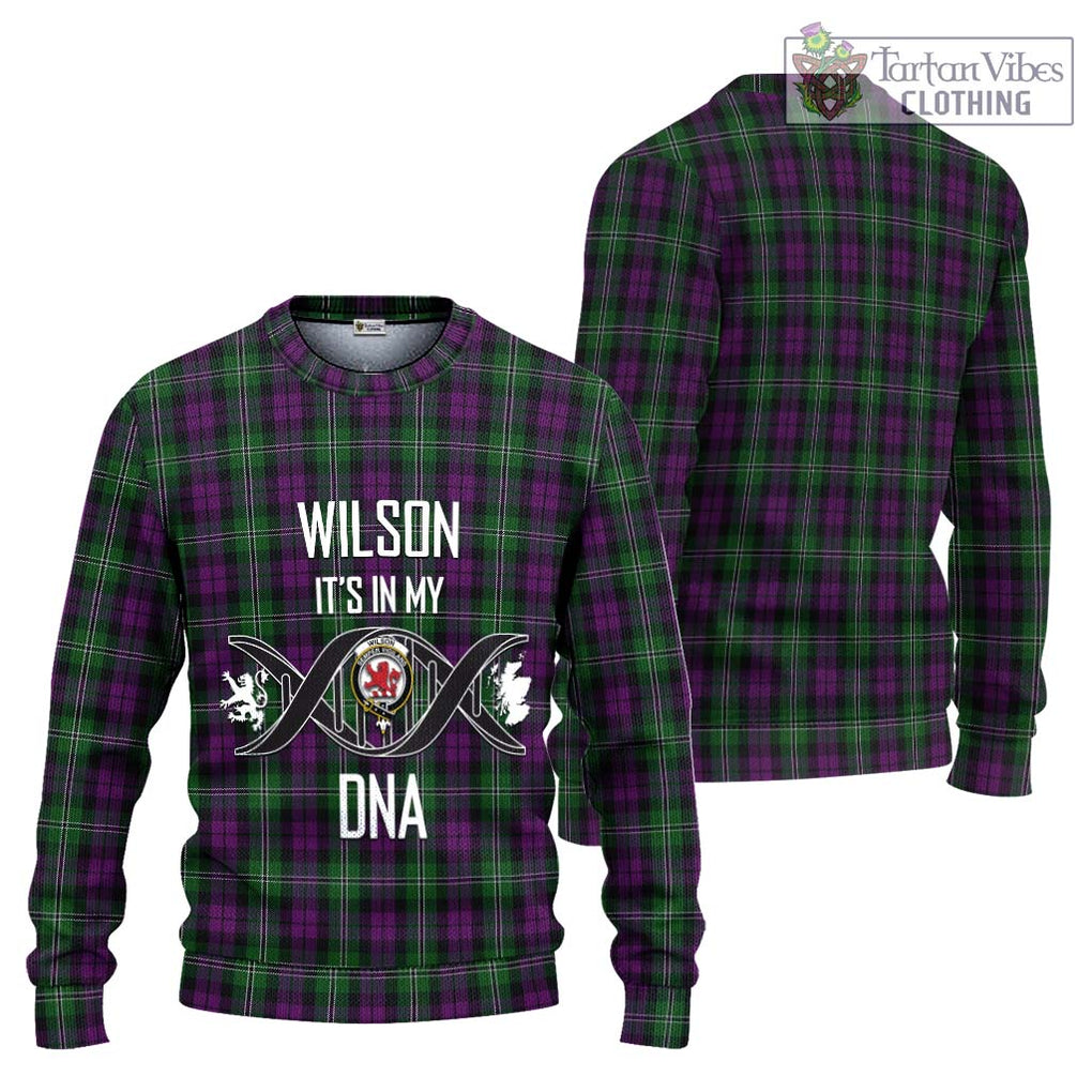 Wilson Tartan Knitted Sweater with Family Crest DNA In Me Style Unisex - Tartanvibesclothing Shop