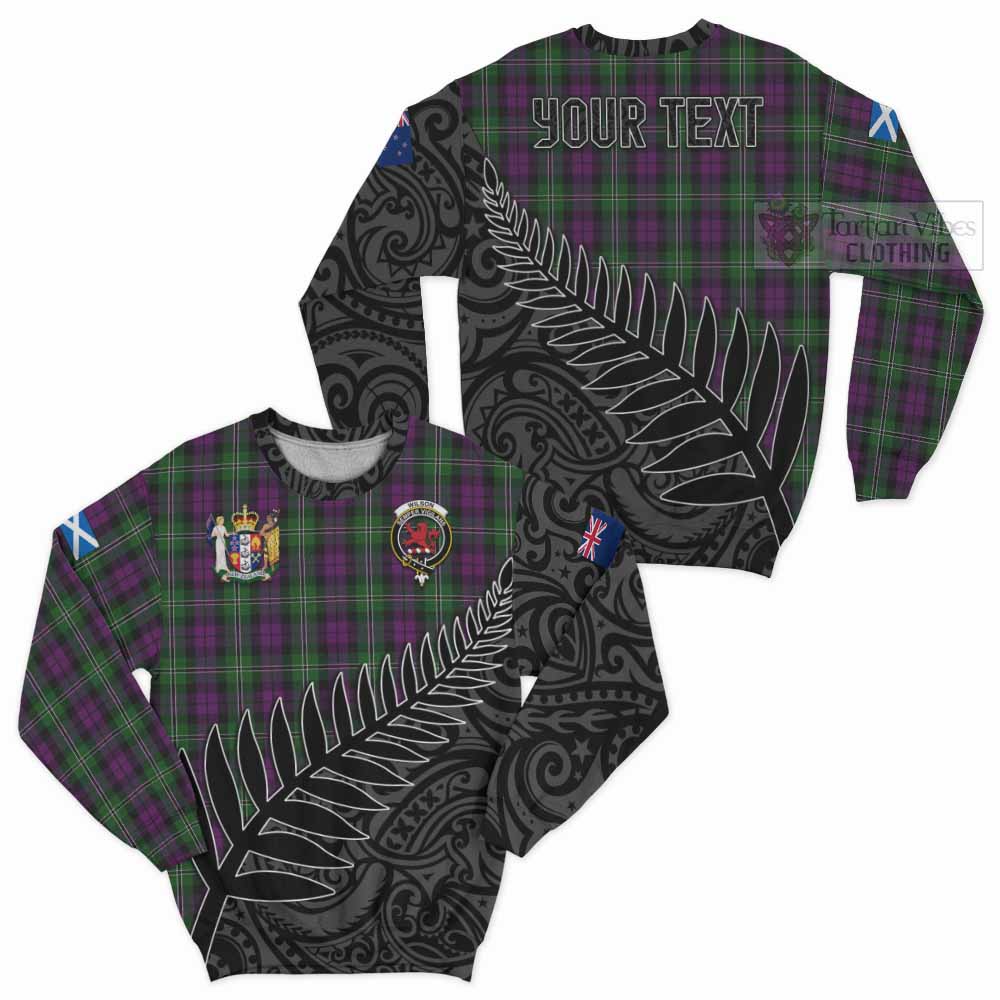 Tartan Vibes Clothing Wilson Crest Tartan Sweatshirt with New Zealand Silver Fern Half Style