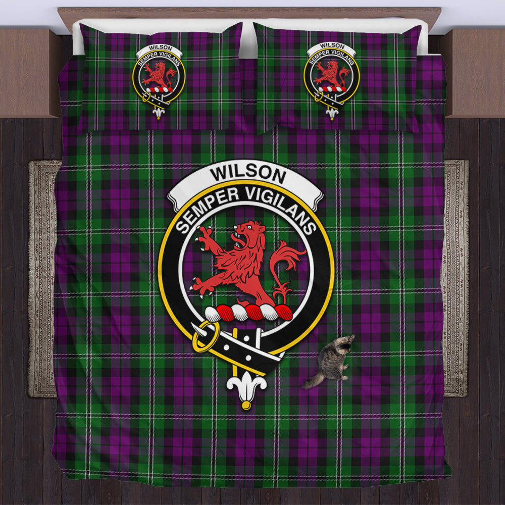 Wilson Tartan Bedding Set with Family Crest US Bedding Set - Tartan Vibes Clothing