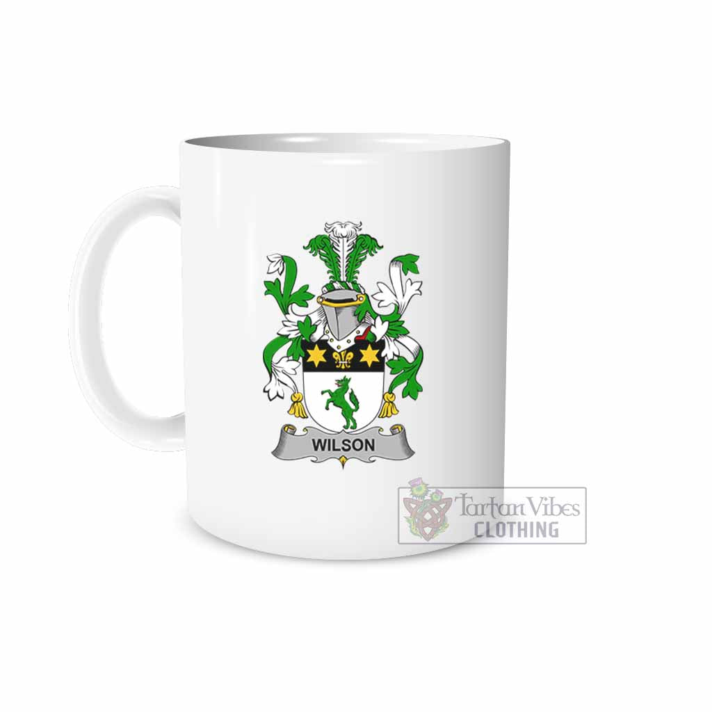 Tartan Vibes Clothing Wilson Irish Clan Coat of Arms Ceramic Mug