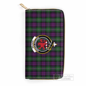 Wilson Tartan Women's Leather Wallet with Family Crest One Size 19.7*10.5*3.5 cm - Tartan Vibes Clothing