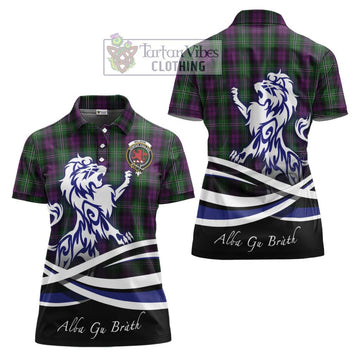 Wilson Tartan Women's Polo Shirt with Alba Gu Brath Regal Lion Emblem