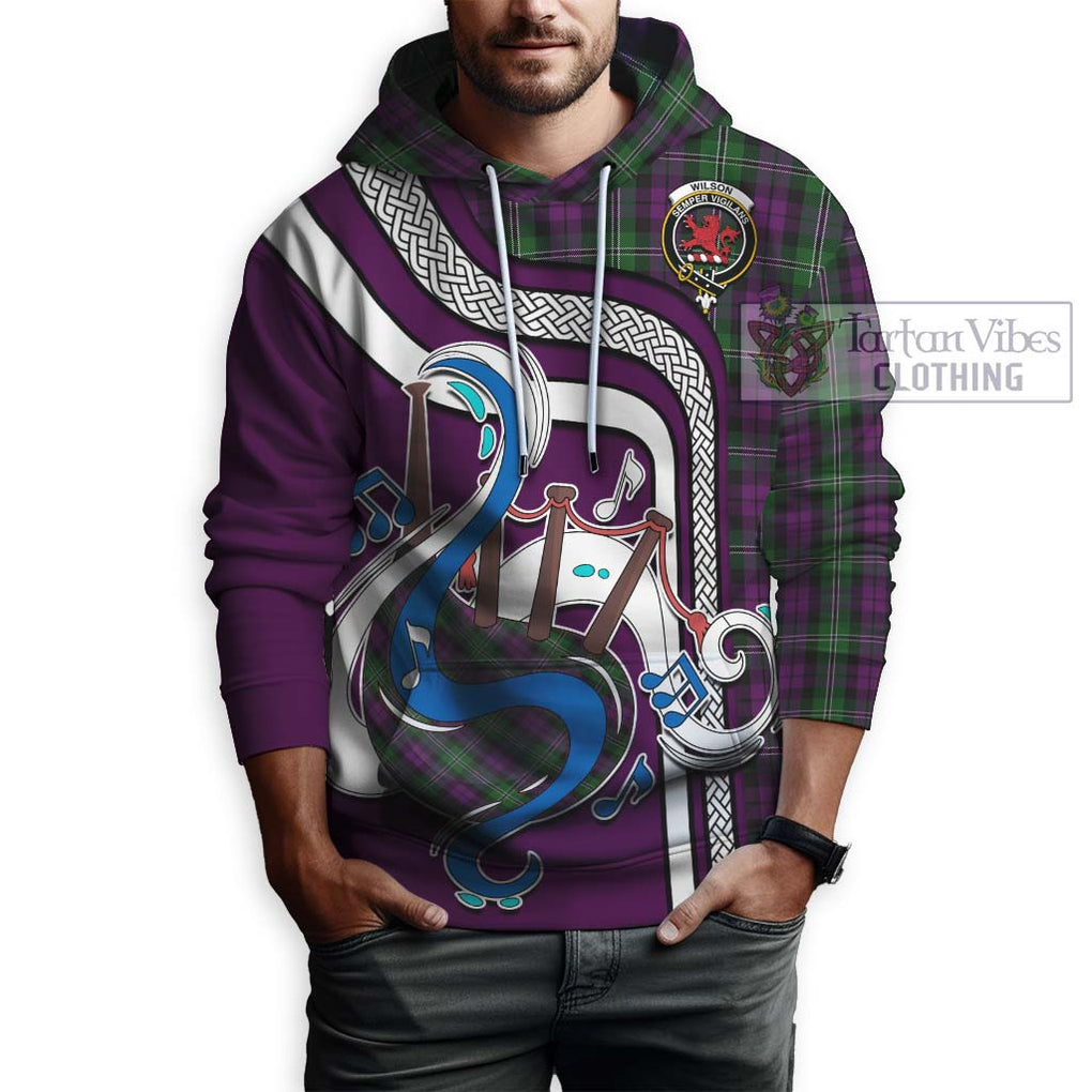 Wilson Tartan Hoodie with Epic Bagpipe Style Zip Hoodie - Tartanvibesclothing Shop