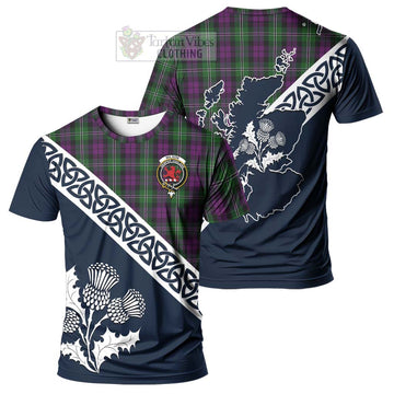 Wilson Tartan T-Shirt Featuring Thistle and Scotland Map