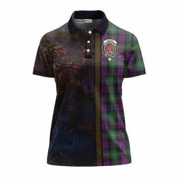 Wilson Tartan Family Crest Women's Polo Shirt Alba Gu Brath Be Brave Lion Ancient Style Women - Tartan Vibes Clothing