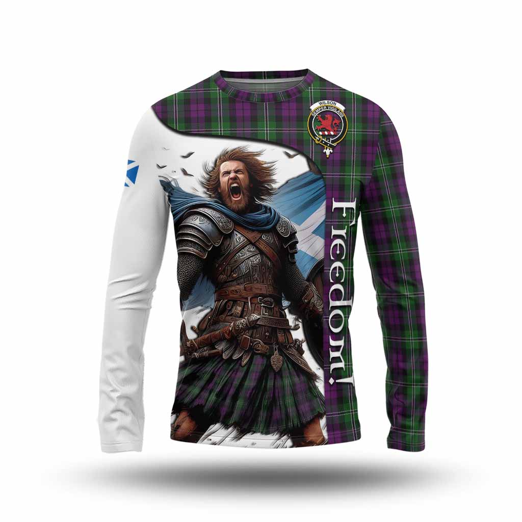 Tartan Vibes Clothing Wilson Crest Tartan Long Sleeve T-Shirt Inspired by the Freedom of Scottish Warrior