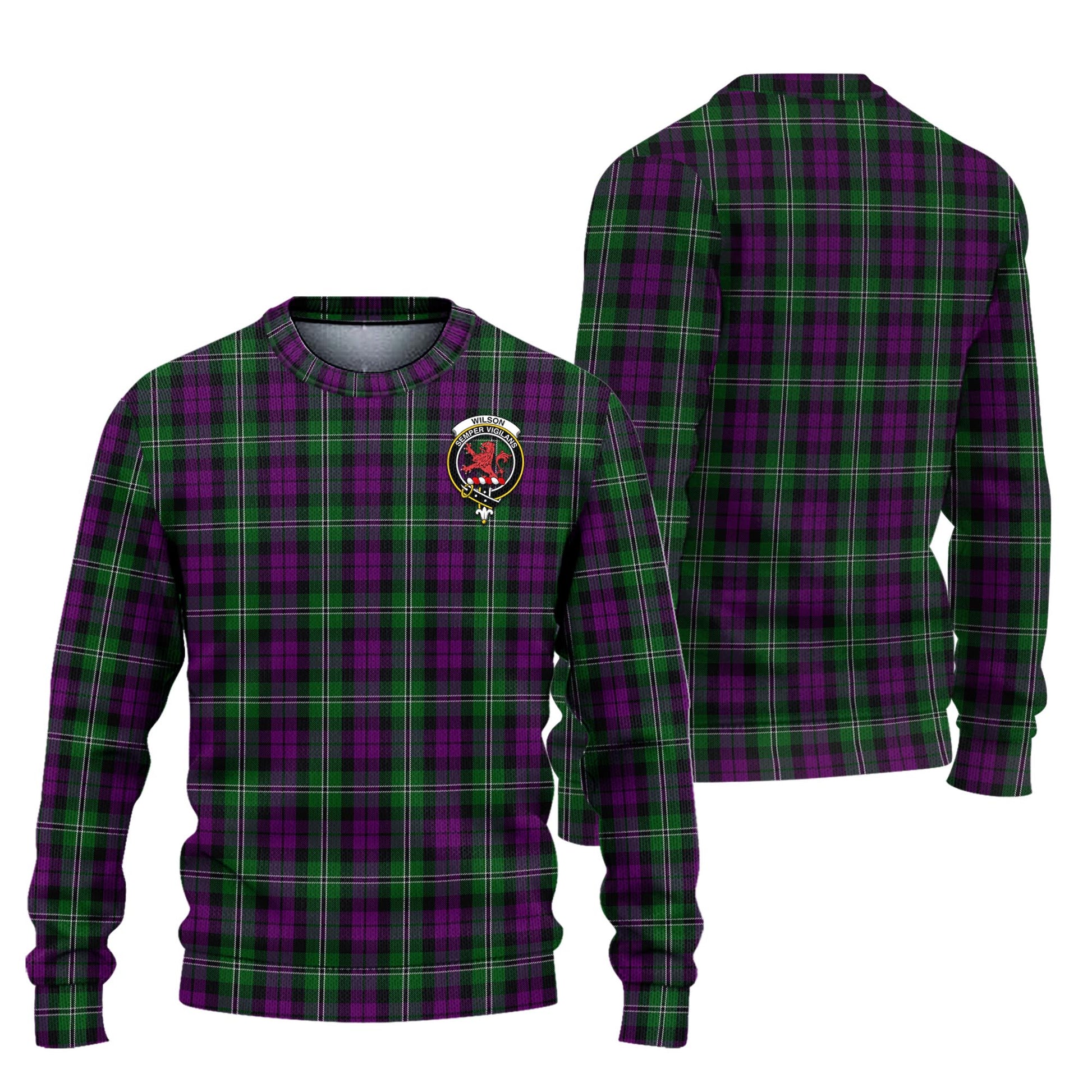 Wilson Tartan Knitted Sweater with Family Crest Unisex - Tartanvibesclothing