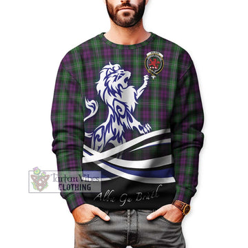 Wilson Tartan Sweatshirt with Alba Gu Brath Regal Lion Emblem