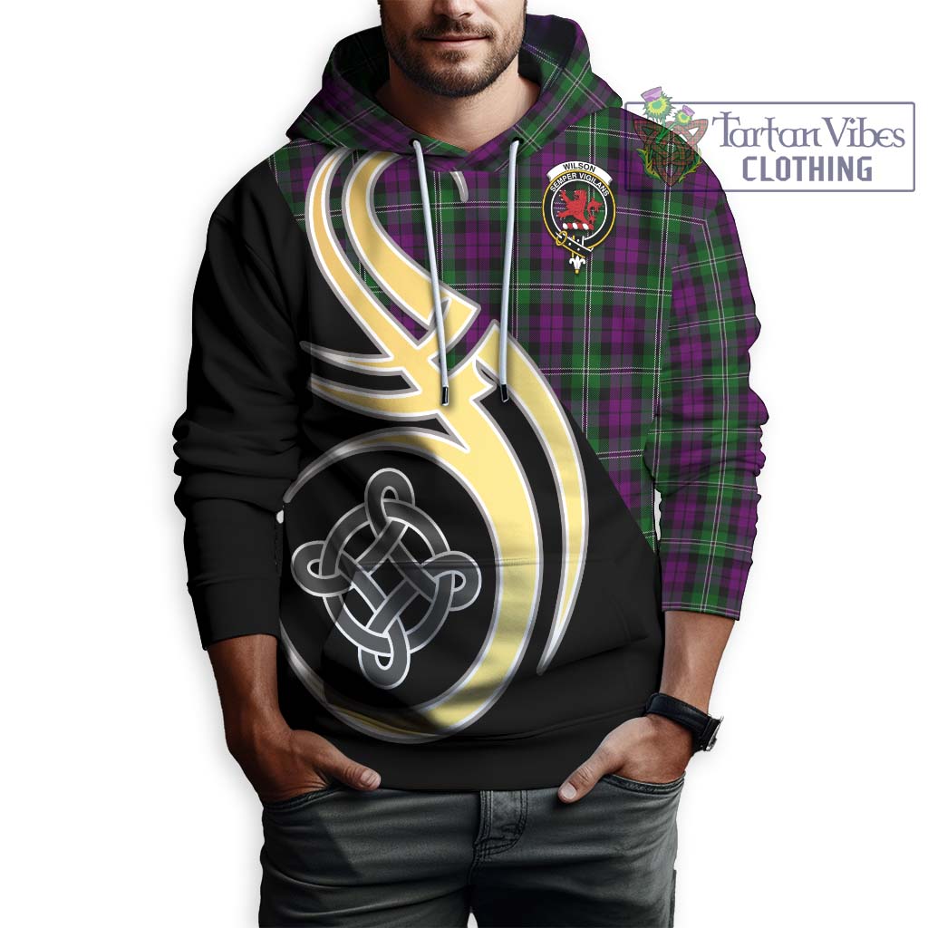 Wilson Tartan Hoodie with Family Crest and Celtic Symbol Style Zip Hoodie - Tartan Vibes Clothing