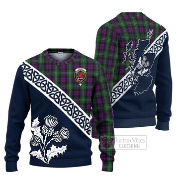 Wilson Tartan Ugly Sweater Featuring Thistle and Scotland Map