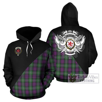 Wilson Tartan Hoodie with Family Crest and Military Logo Style