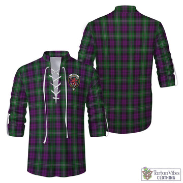 Wilson Tartan Men's Scottish Traditional Jacobite Ghillie Kilt Shirt with Family Crest Men - Tartan Vibes Clothing