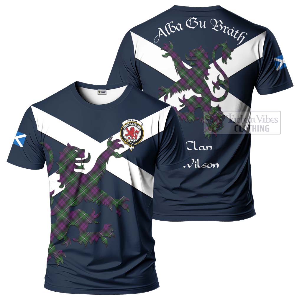 Tartan Vibes Clothing Wilson Tartan Lion Rampant T-Shirt – Proudly Display Your Heritage with Alba Gu Brath and Clan Name