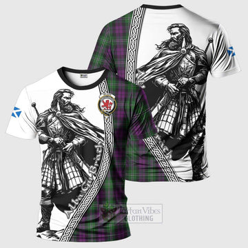 Wilson Tartan Clan Crest T-Shirt with Highlander Warrior Celtic Style