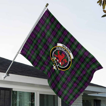 Wilson Tartan House Flag with Family Crest