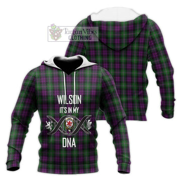 Wilson Tartan Knitted Hoodie with Family Crest DNA In Me Style