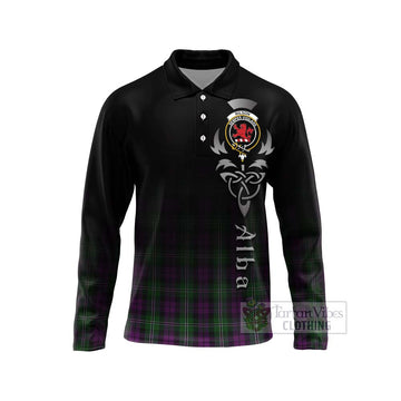 Wilson Tartan Long Sleeve Polo Shirt Featuring Alba Gu Brath Family Crest Celtic Inspired Unisex - Tartan Vibes Clothing
