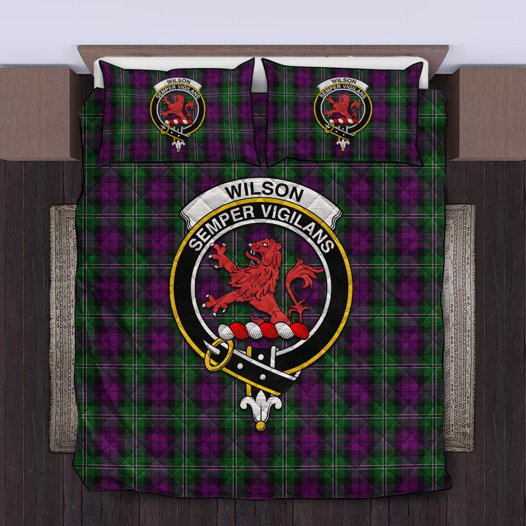 Wilson Tartan Quilt Bed Set with Family Crest Twin - Tartan Vibes Clothing