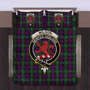 Wilson Tartan Quilt Bed Set with Family Crest