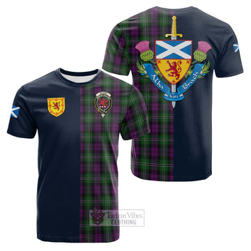 Wilson Tartan Cotton T-shirt with Scottish Lion Royal Arm Half Style