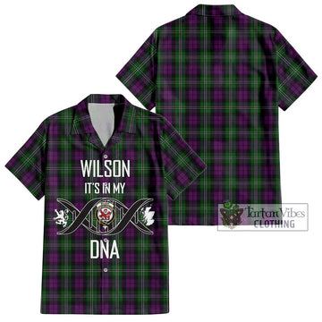 Wilson Tartan Short Sleeve Button Shirt with Family Crest DNA In Me Style