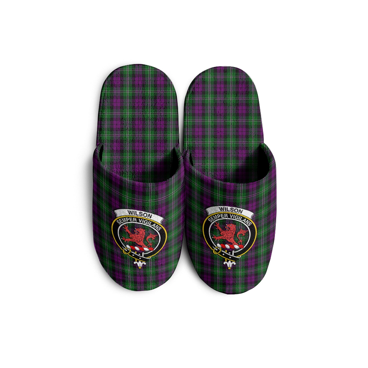 Wilson Tartan Home Slippers with Family Crest KIDS - Tartan Vibes Clothing