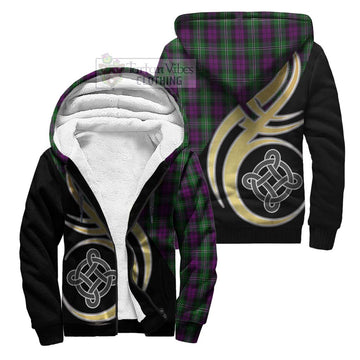 Wilson Tartan Sherpa Hoodie with Family Crest and Celtic Symbol Style