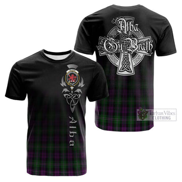 Wilson Tartan Cotton T-shirt Featuring Alba Gu Brath Family Crest Celtic Inspired