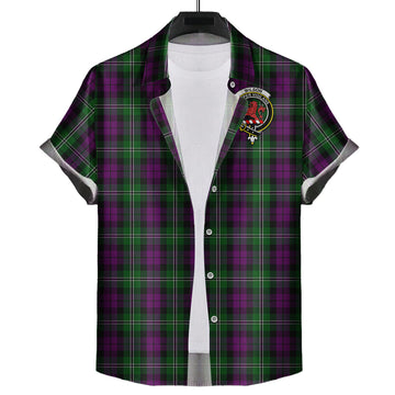 Wilson Tartan Short Sleeve Button Down Shirt with Family Crest