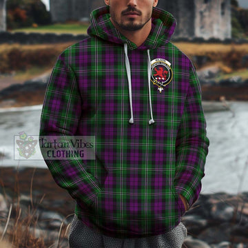 Wilson Tartan Cotton Hoodie with Family Crest