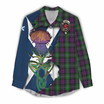 Wilson Tartan Family Crest Women's Casual Shirt Scottish Thistle Celtic Inspired Female - Tartan Vibes Clothing