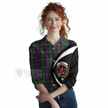 Wilson Tartan Women's Casual Shirt with Family Crest Circle Style