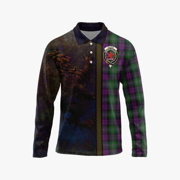 Wilson Tartan Family Crest Long Sleeve Polo Shirt Alba Gu Brath Be Brave Lion Ancient Style Unisex - Tartan Vibes Clothing