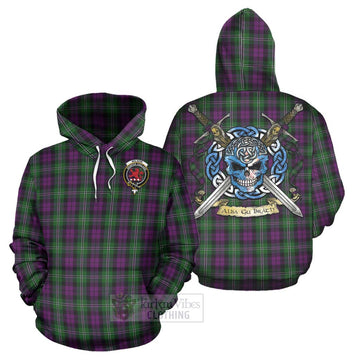 Wilson Tartan Hoodie with Family Crest Celtic Skull Style