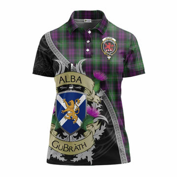 Wilson Tartan Family Crest Women's Polo Shirt Lion Rampant Royal Thistle Shield Celtic Inspired Women - Tartan Vibes Clothing