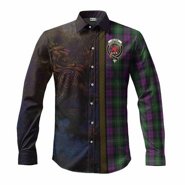 Wilson Tartan Family Crest Long Sleeve Button Shirt Alba Gu Brath Be Brave Lion Ancient Style Men's Shirt S - Tartan Vibes Clothing