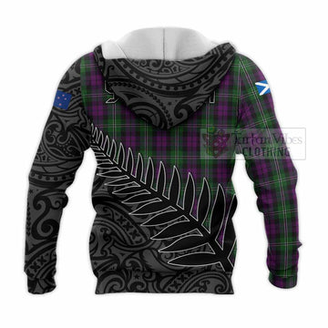 Wilson Crest Tartan Knitted Hoodie with New Zealand Silver Fern Half Style