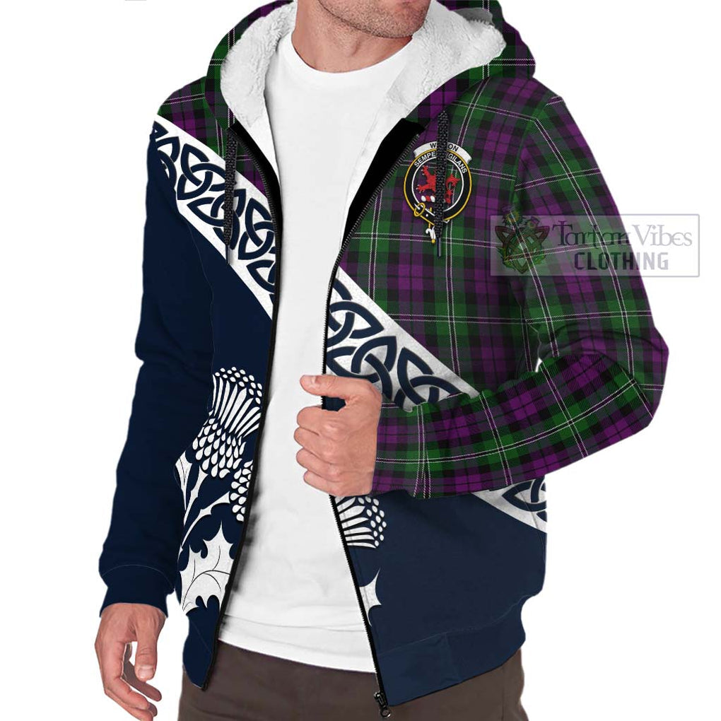 Tartan Vibes Clothing Wilson Tartan Sherpa Hoodie Featuring Thistle and Scotland Map