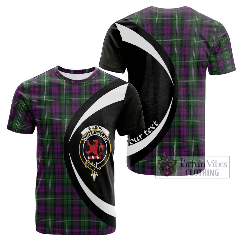 Tartan Vibes Clothing Wilson Tartan Cotton T-shirt with Family Crest Circle Style