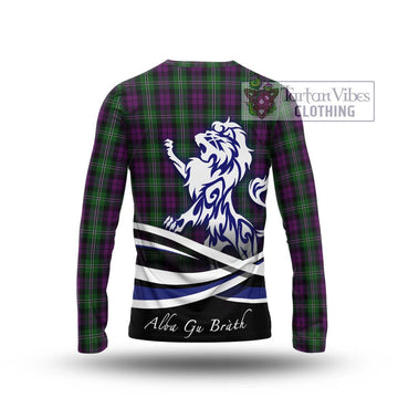 Wilson Tartan Long Sleeve T-Shirt with Alba Gu Brath Regal Lion Emblem